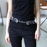 Washing Denim Eyelet Belt