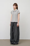(W) Union Dot Collar Top