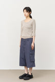 (W) Ash Striped Top