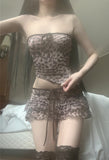 Kitoya y2k leopard two piece