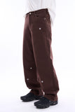 Snow embroidery wide cotton pants