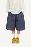 Gingham Check Banding Bermuda Pants