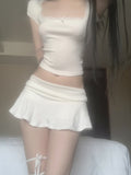 Pinia low-waist flare skirt