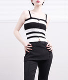 Moire Stripe Punching Sleeveless