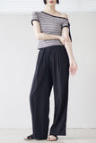Bent Wide Pintuck Slacks
