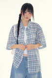Fray check short sleeve shirt