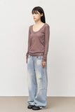 Brick Brushed Wide Denim