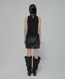 Draped Mesh Layered Mini Skirt