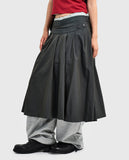 Fab Button Flare Long Skirt
