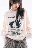 Club rabbit printed knit
