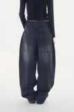 Darnel curved denim pants