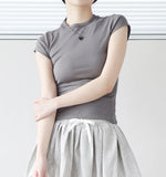 Mona round neck slim fit short sleeve t-shirt