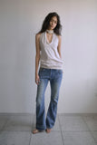 OPEN-BACK DRAPED HALTER TOP