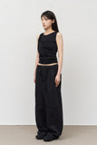 Cage Button Wide Pants