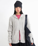 Edith lip knit hood zip-up