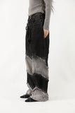 Angle color matching denim pants