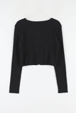 Round simple ribbed cardigan