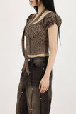 Puff leopard scarf tee