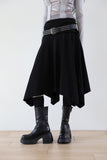 Pair Unbalance Flare Skirt