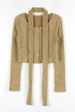 Real blend muffler cardigan