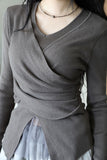 Sentub Wrap V Knit Top