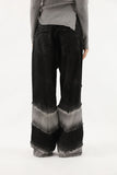 Angle color matching denim pants