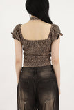 Puff leopard scarf tee