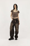 Puff leopard scarf tee
