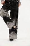 Angle color matching denim pants