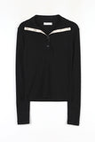 Collar neck button T-shirt
