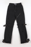 Kai zipper buckle denim