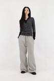 Circle slit brushed pants