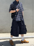 Connie Wrinkle Check Half Shirt