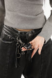 Angle color matching denim pants