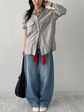 Ocean Tencel See-through Round Neck T-shirt