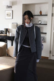 Color matching terry long skirt