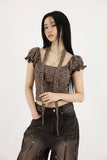 Puff leopard scarf tee