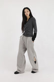 Circle slit brushed pants