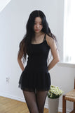 Dot Chiffon Tiered Sleeveless