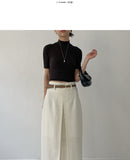 Pencil Pleated Long Skirt