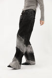 Angle color matching denim pants