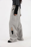 Circle slit brushed pants