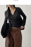 Fleece Hood Neck Wrap Cardigan