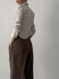 Stitch Pintuck Slim Fit Crop Shirt