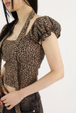 Puff leopard scarf tee