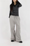 Circle slit brushed pants