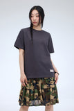 Meshid flare mid-length skirt