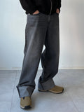 Roll-Up Grey Wide Denim