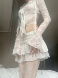 Garnia flower lace cardigan