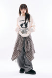 Club rabbit printed knit